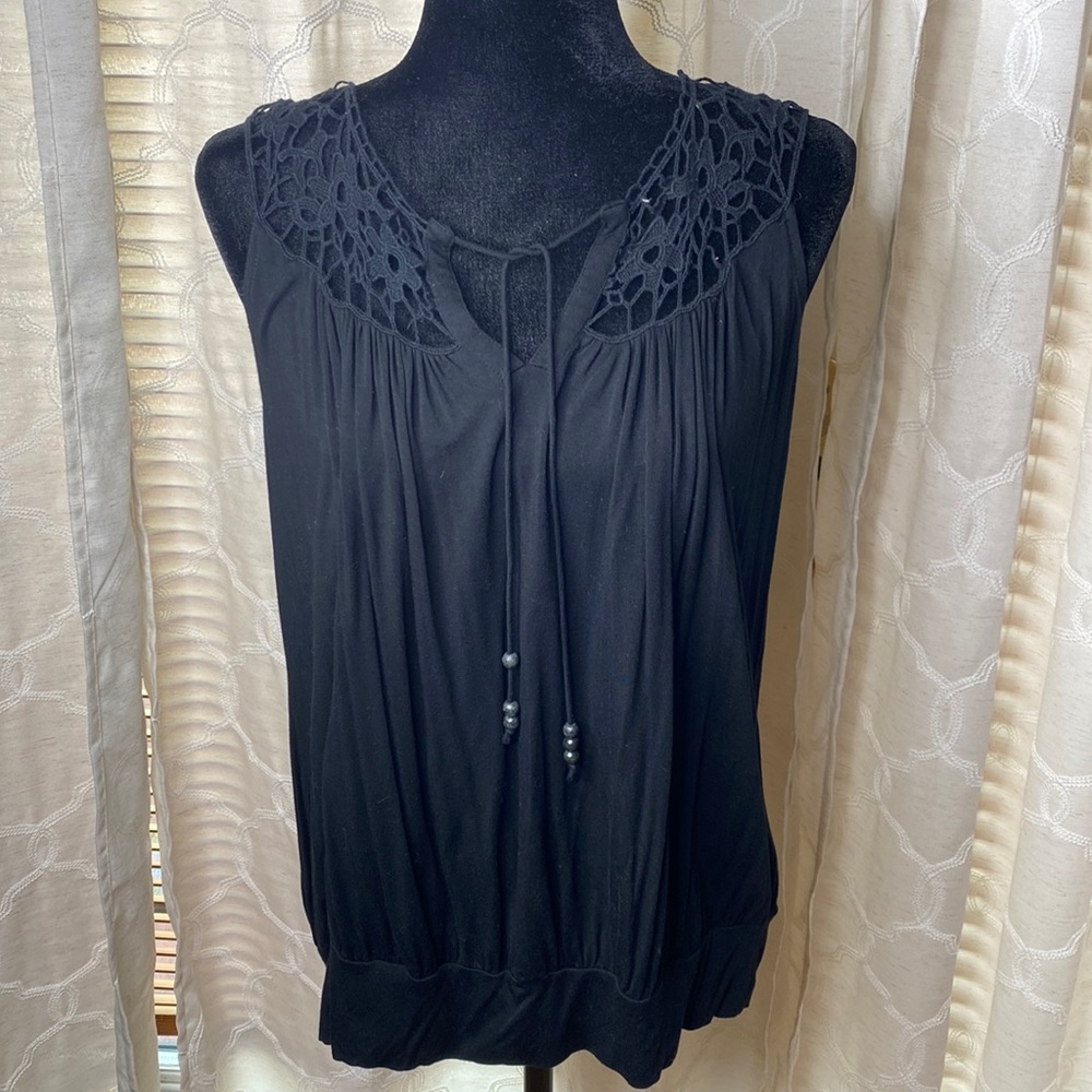 Black crochet top